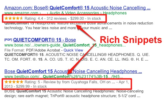 Ví dụ về mã schema rich snippets của bestbuy.com
